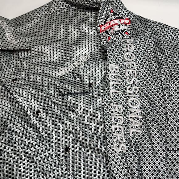 Wrangler Pro Bull Rider Long Sleeve Button-Up Medium Diamond Pattern - Picture 5 of 10